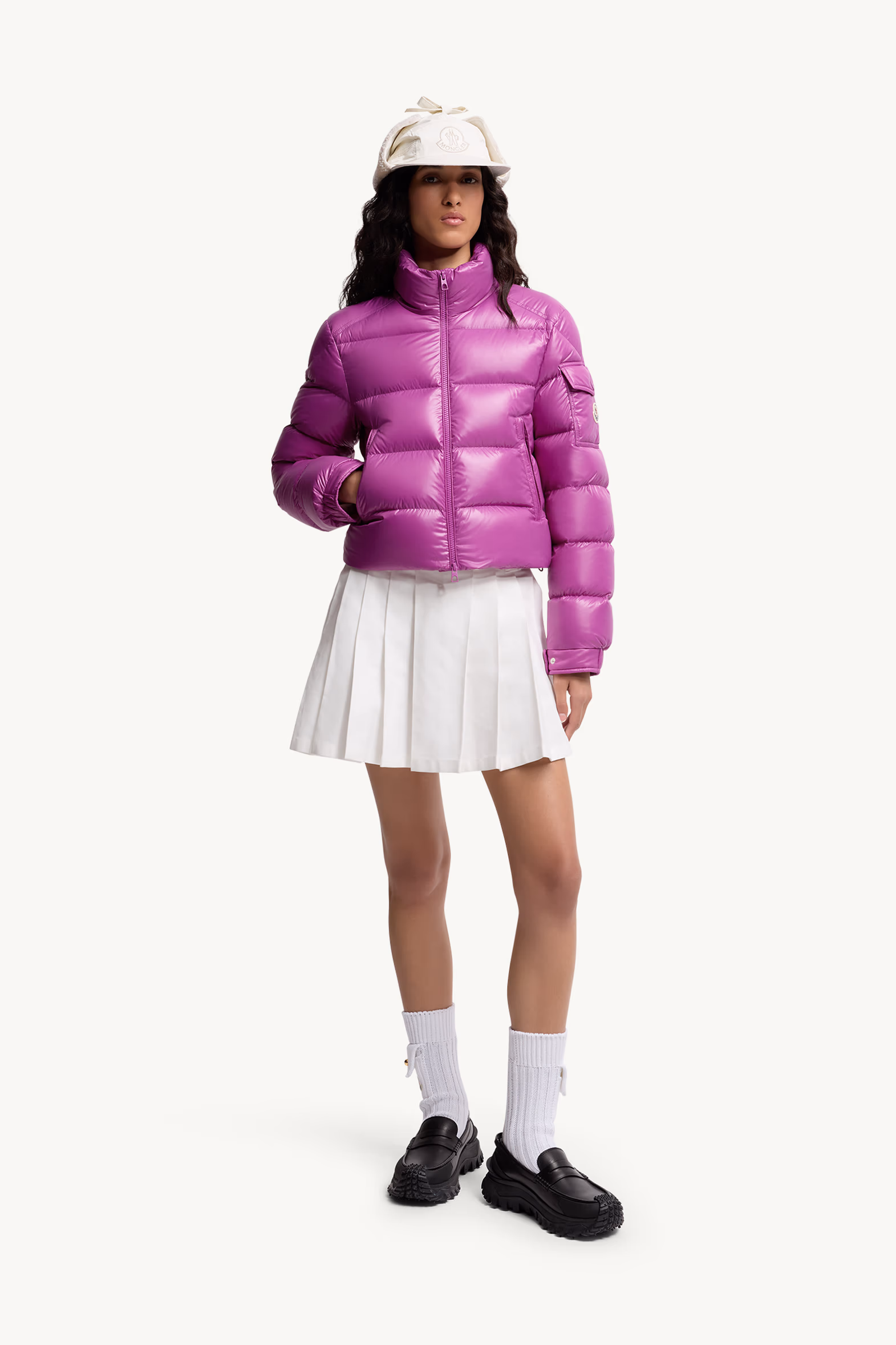 Petra Short Down Jacket Women Fuchsia Moncler 0